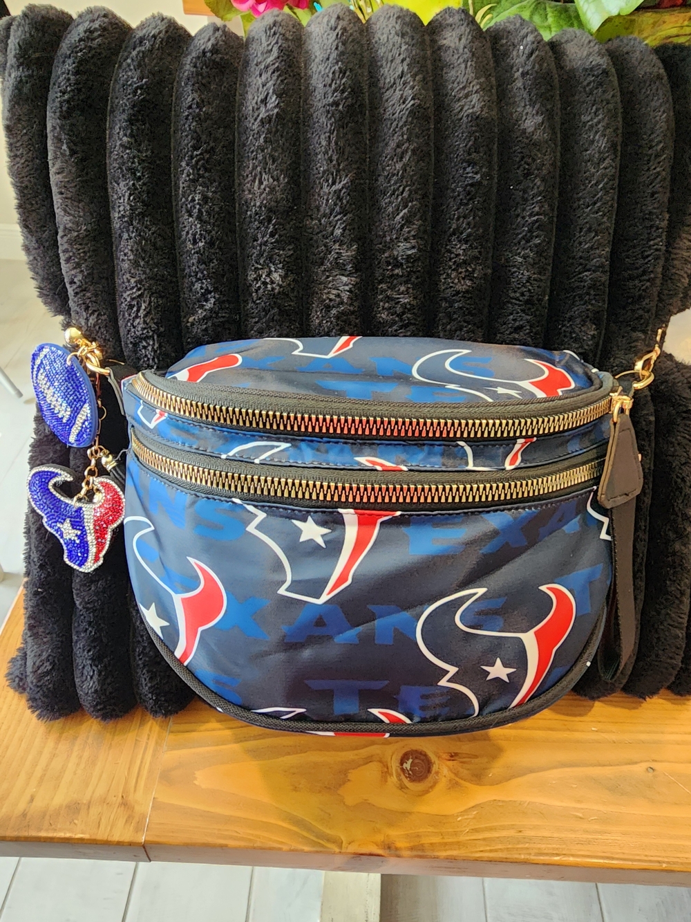 NFL Houston Texans Logo Crossbody Bag - Navy, Red, White